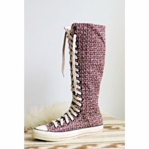 Converse Pink Tweed Boots